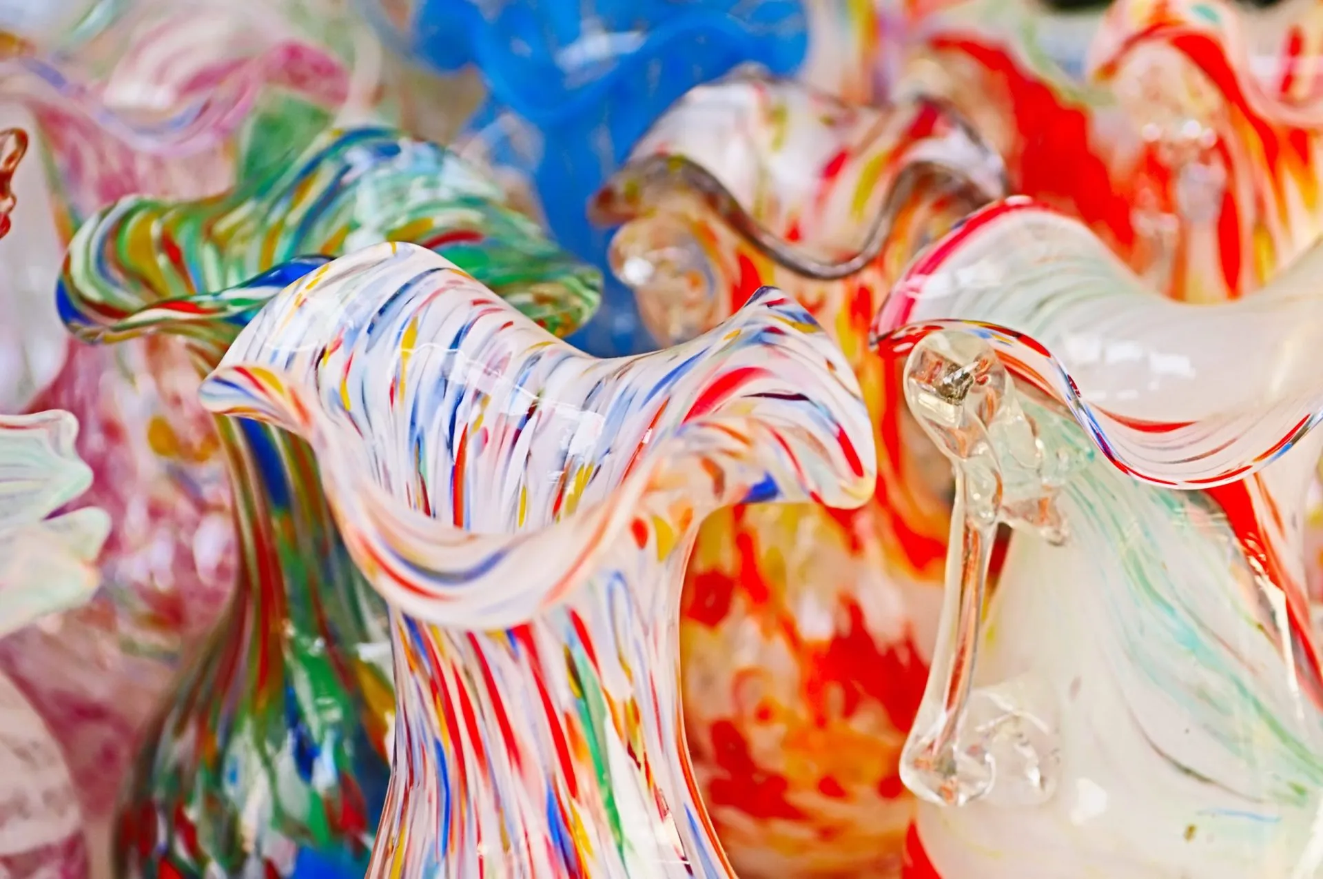 Glass jugs, Murano, Venice, Italy