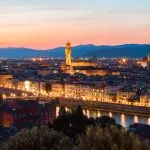 Panoramic view of Florence from Piazza Michelangelo at night