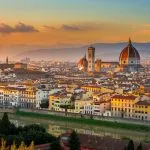 Zonsondergang Florence en Duomo. Italië
