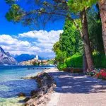 landschap van noord-Italië - Malcesine, Gardameer