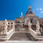 Stairs of the fountain in Piazza Pretoria, Palermo