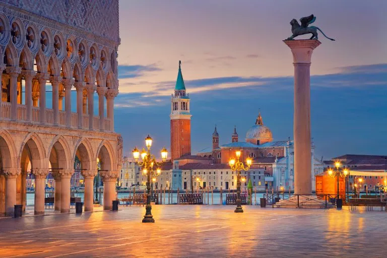 Venice. Image of St. Mark's square in Venice during sunrise.