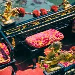 Luxury Venetian Gondola Venice Italy Detail