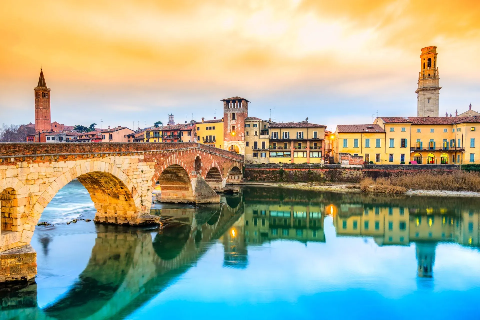 Ponte di Pietra in Verona, Italy